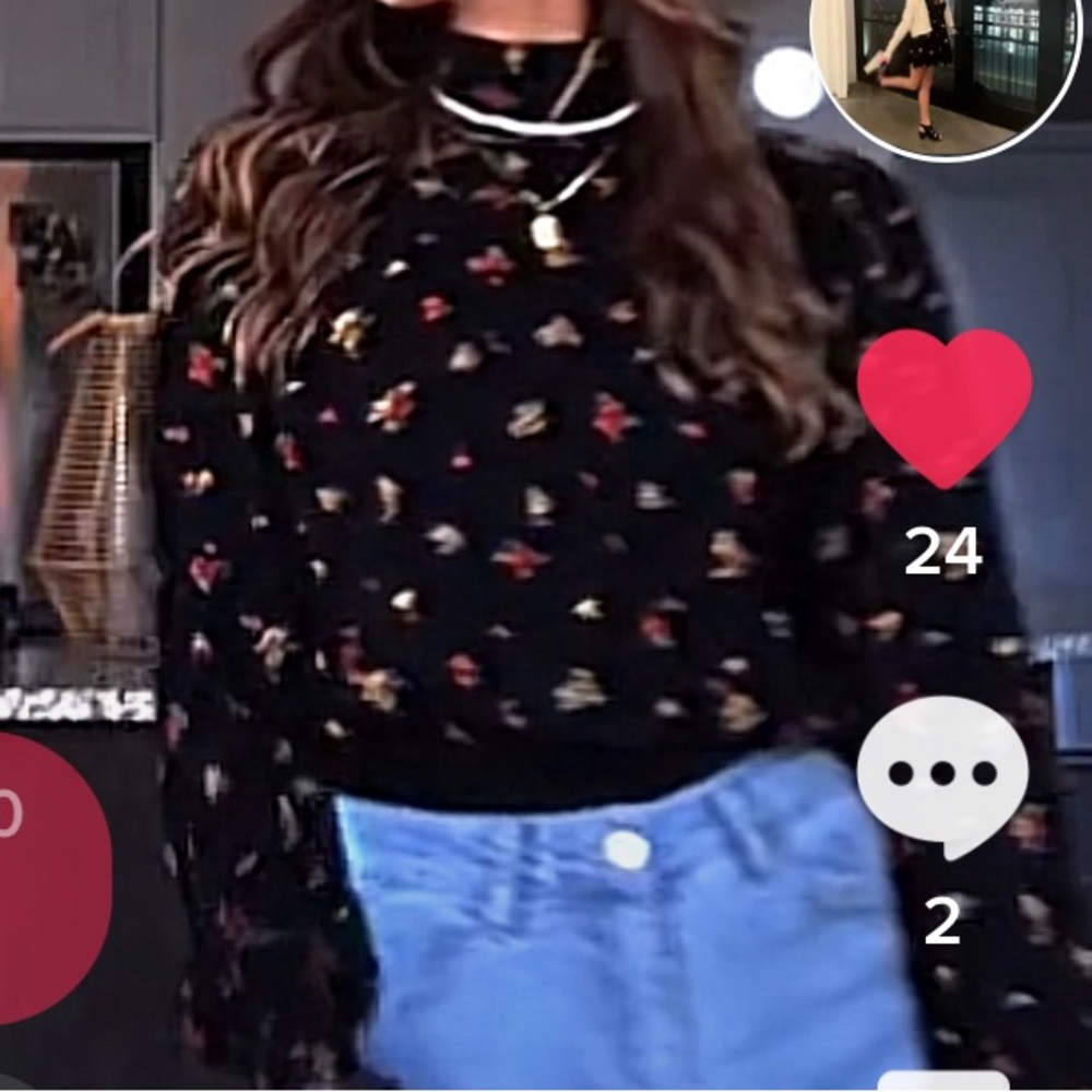 Forever 21 bodysuit blouse with flowers